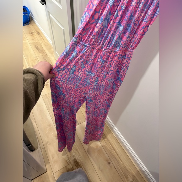 Lilly Pulitzer Bowen jumpsuit in the Pink Sorbet High Altitude print. - Picture 6 of 12